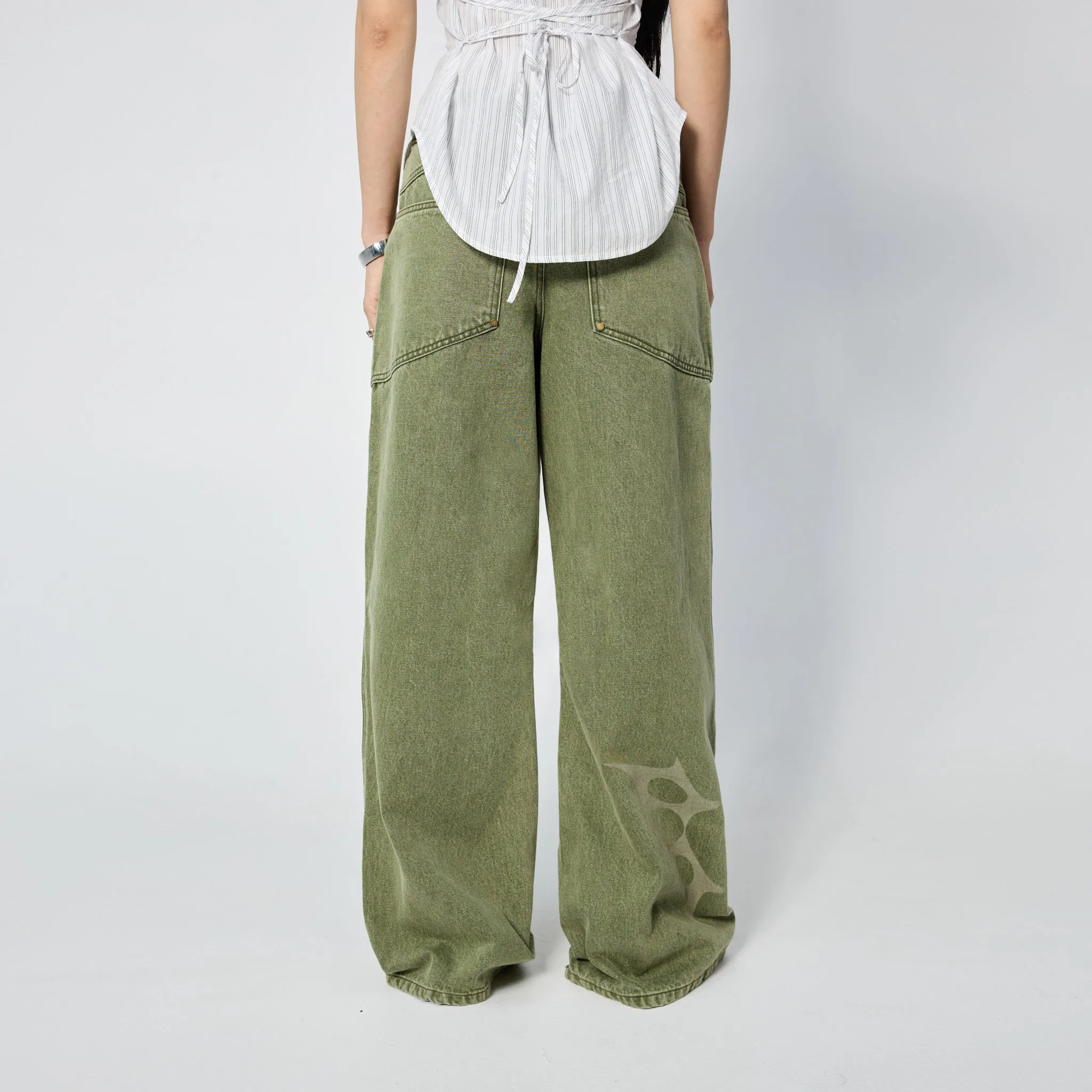 Slouchy Spike Jeans in Worn Swamp sold by Arthur Apparel product image thumbnail 4