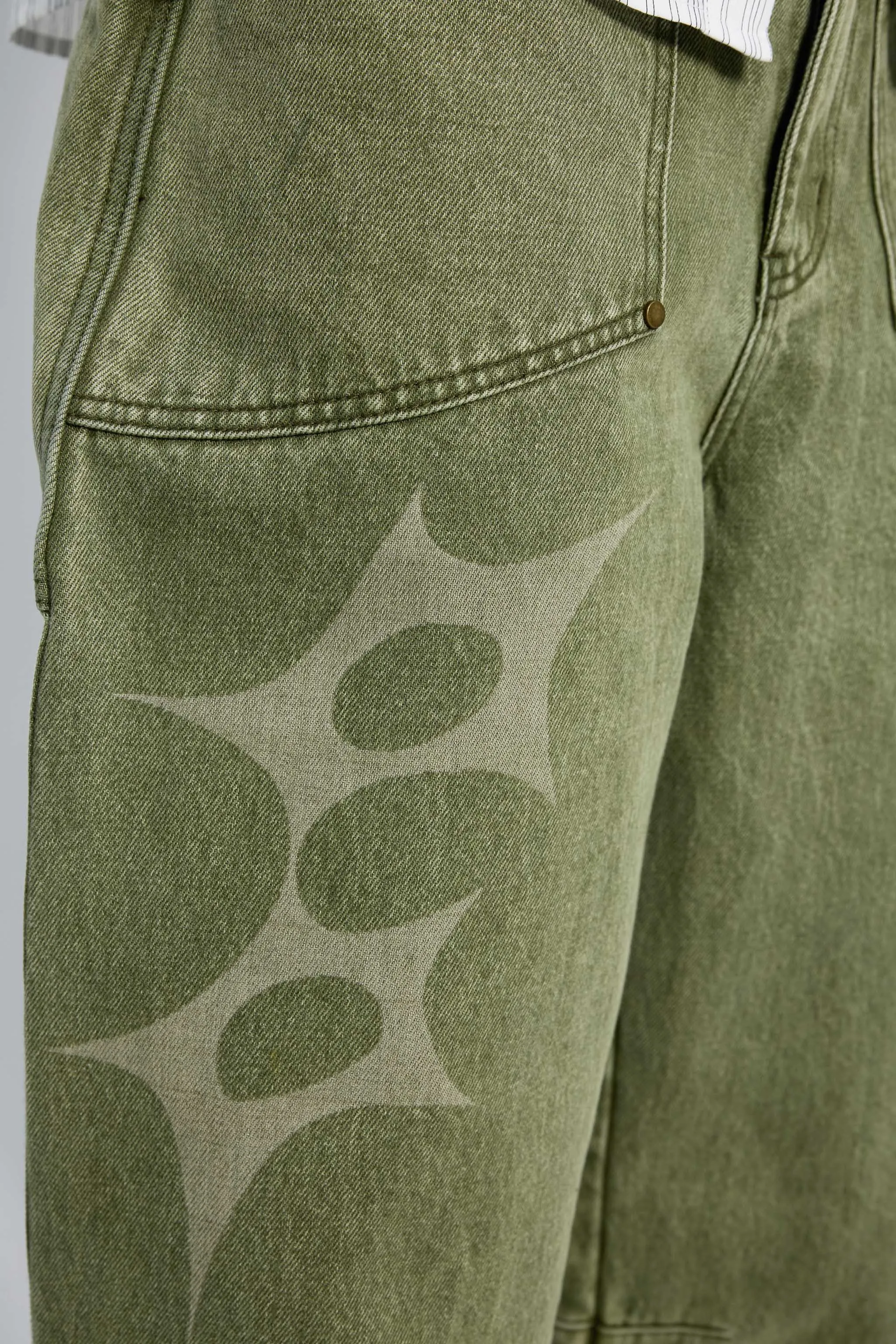 Slouchy Spike Jeans in Worn Swamp sold by Arthur Apparel product image thumbnail 5