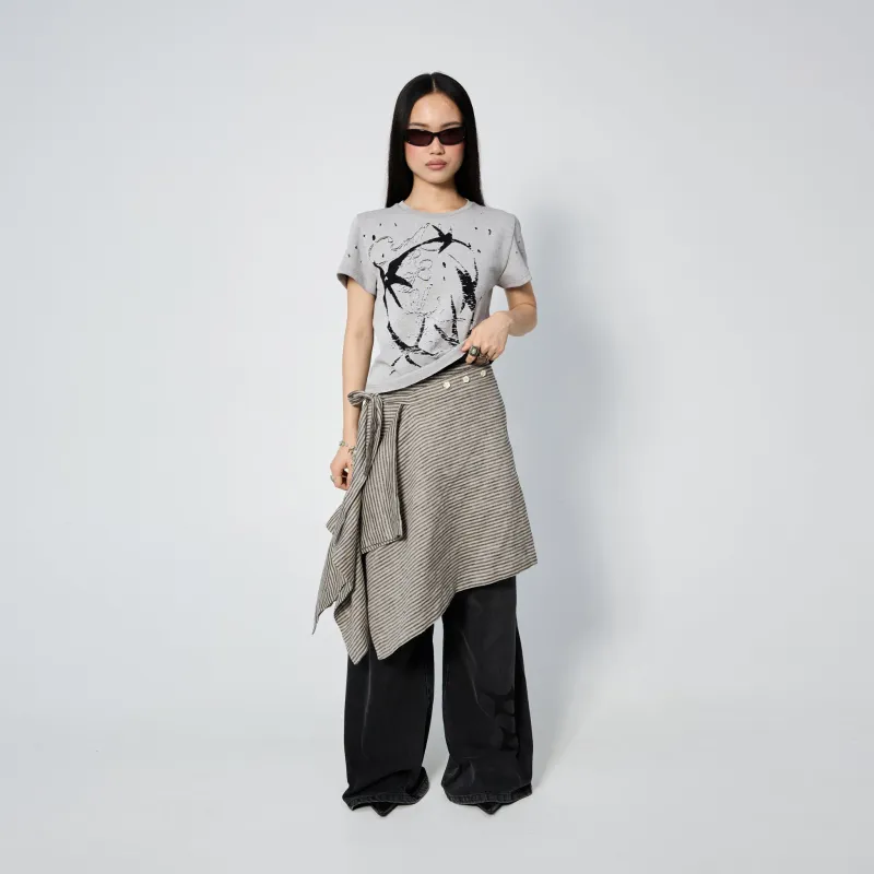 Origami Skirt in Earth Stripe sold by Arthur Apparel