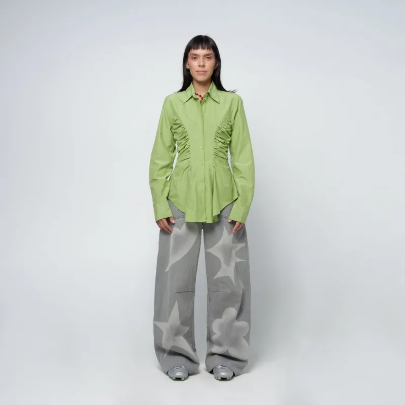 Stencil Barrel Jeans in Stone Stencil sold by Arthur Apparel