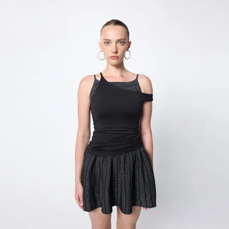 Asymmetric Tank in Black sold by Arthur Apparel