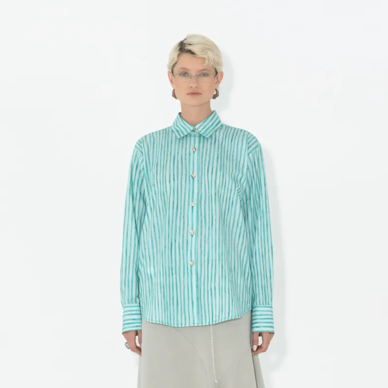 Boyfriend Shirt in Minty Fresh sold by Arthur Apparel