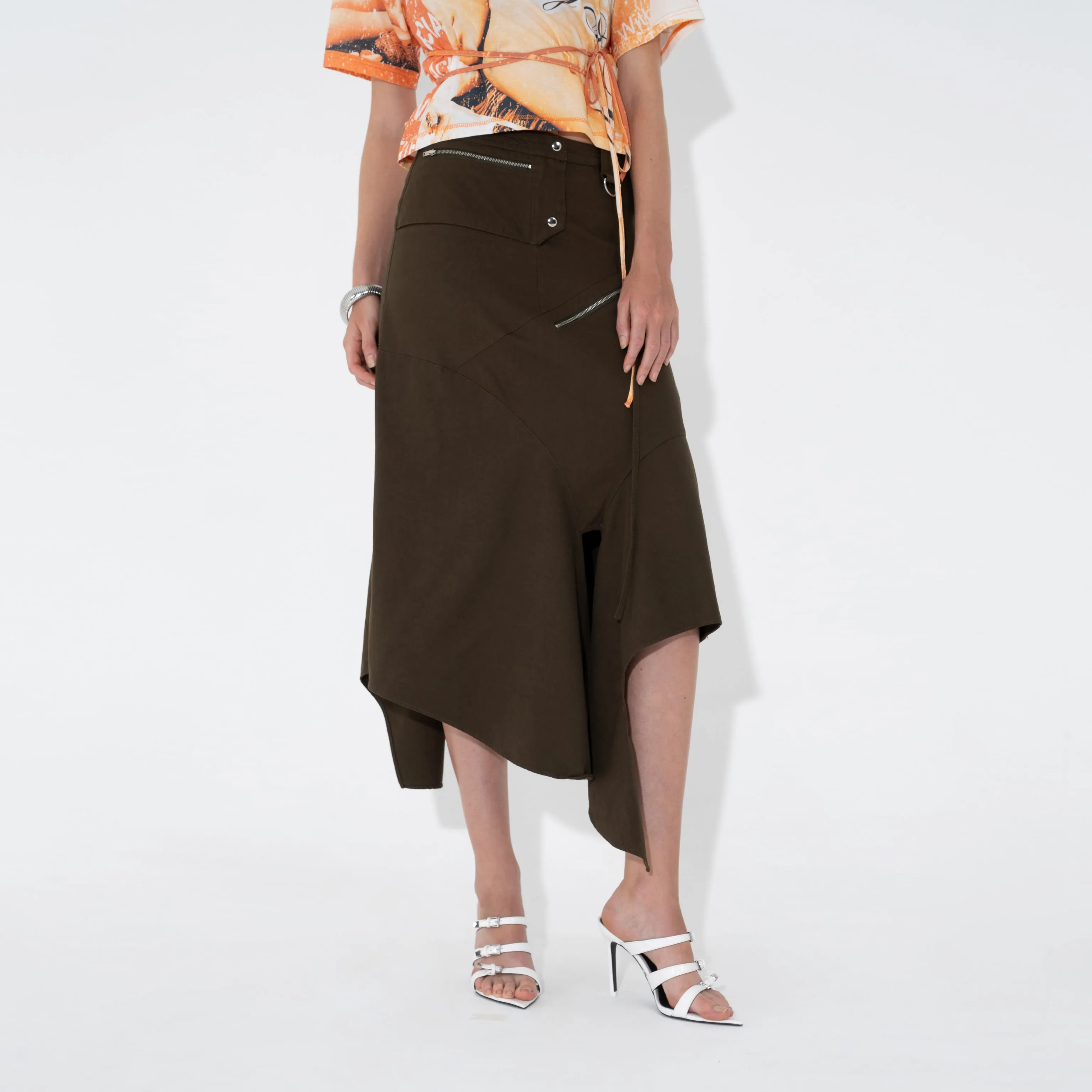 Utility Drape Skirt in Olive sold by Arthur Apparel product image thumbnail 3