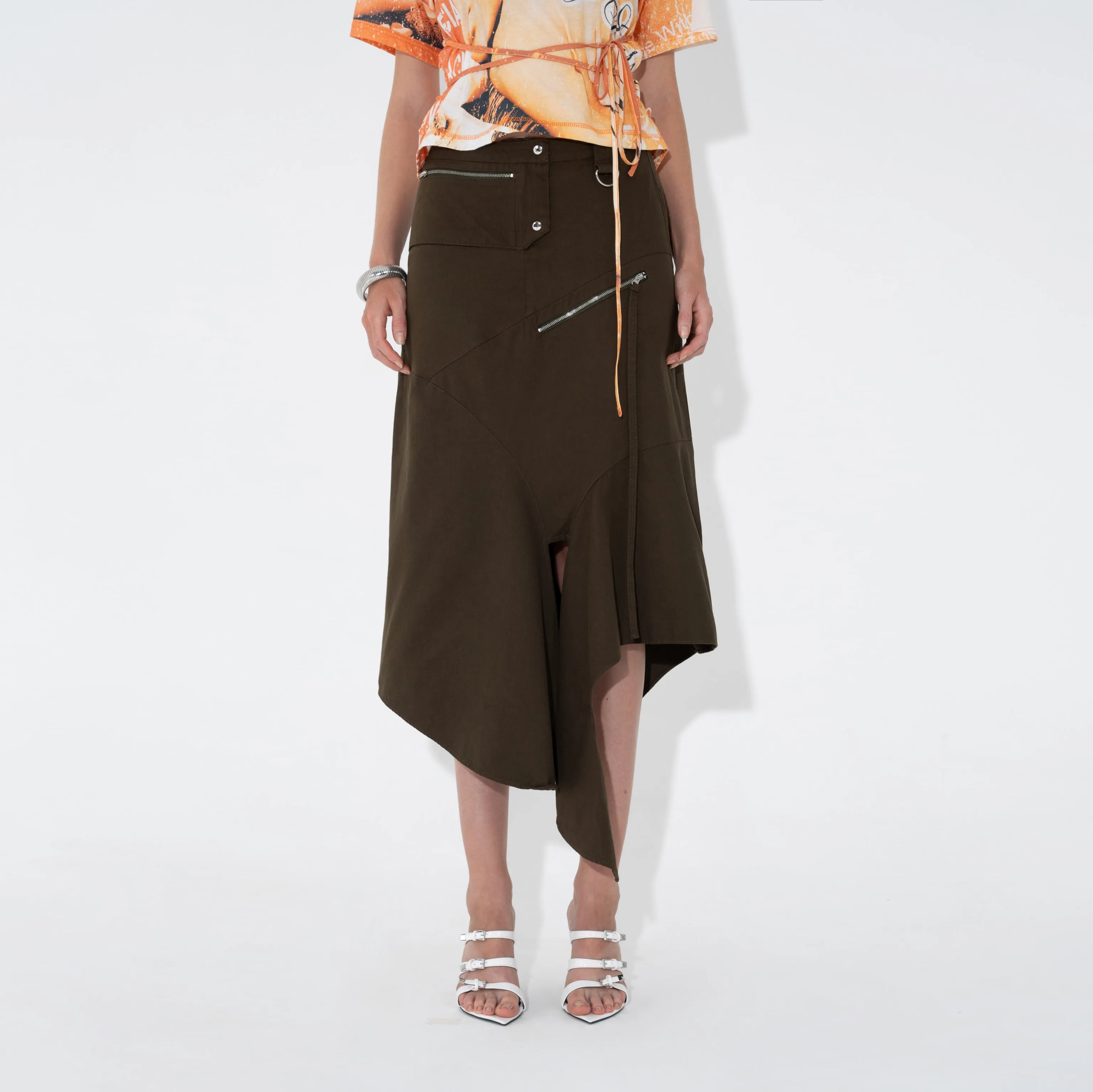 Utility Drape Skirt in Olive sold by Arthur Apparel product image thumbnail 2