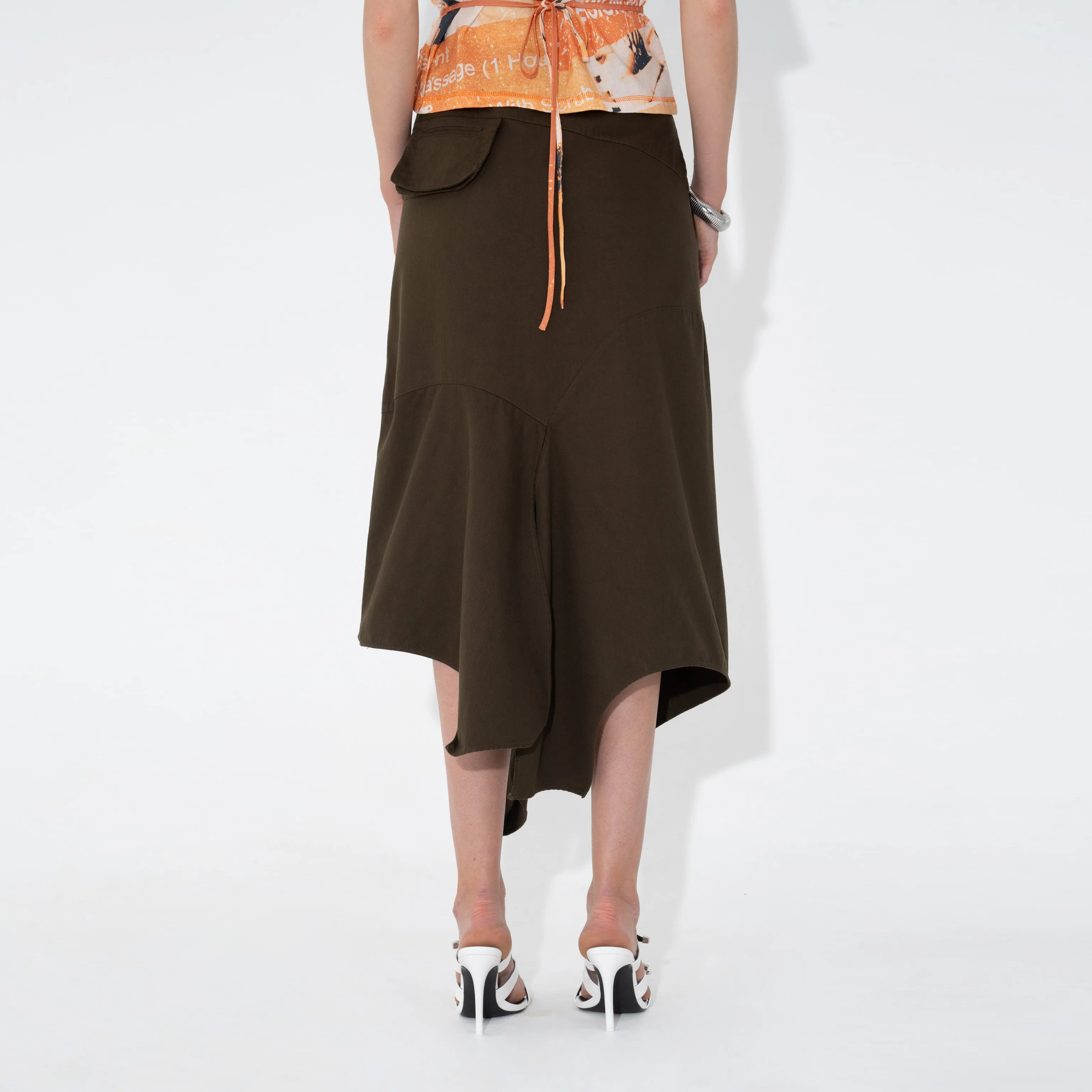 Utility Drape Skirt in Olive sold by Arthur Apparel product image thumbnail 4
