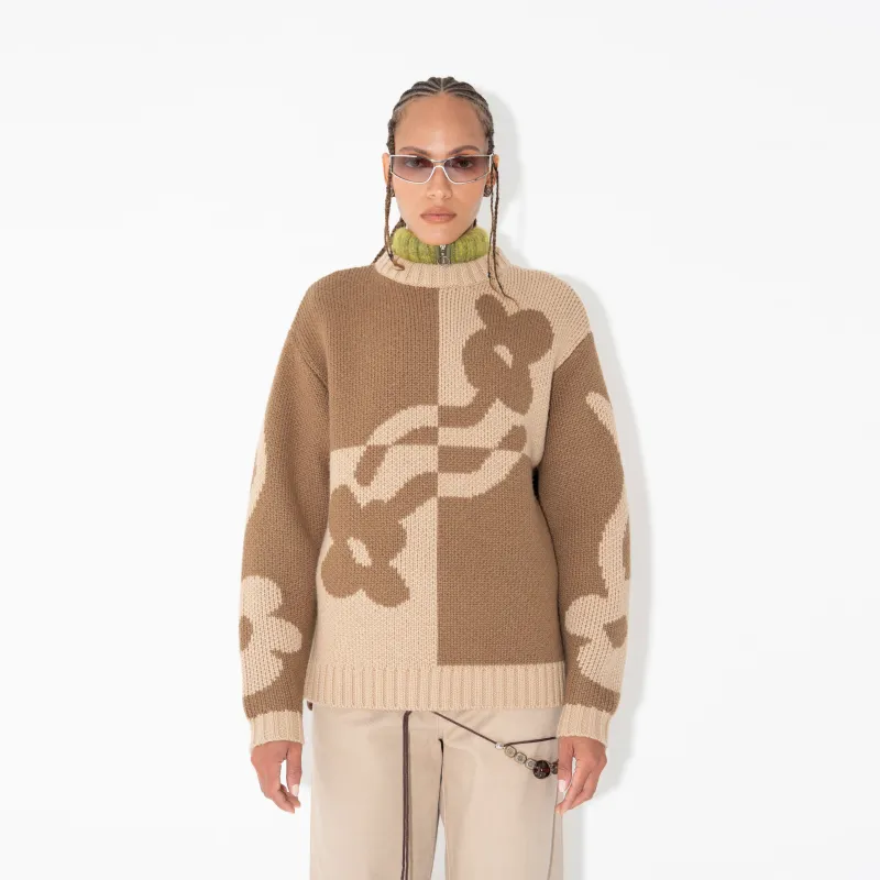 TWO-TONE DAD JUMPER in Neutral Flower sold by Arthur Apparel