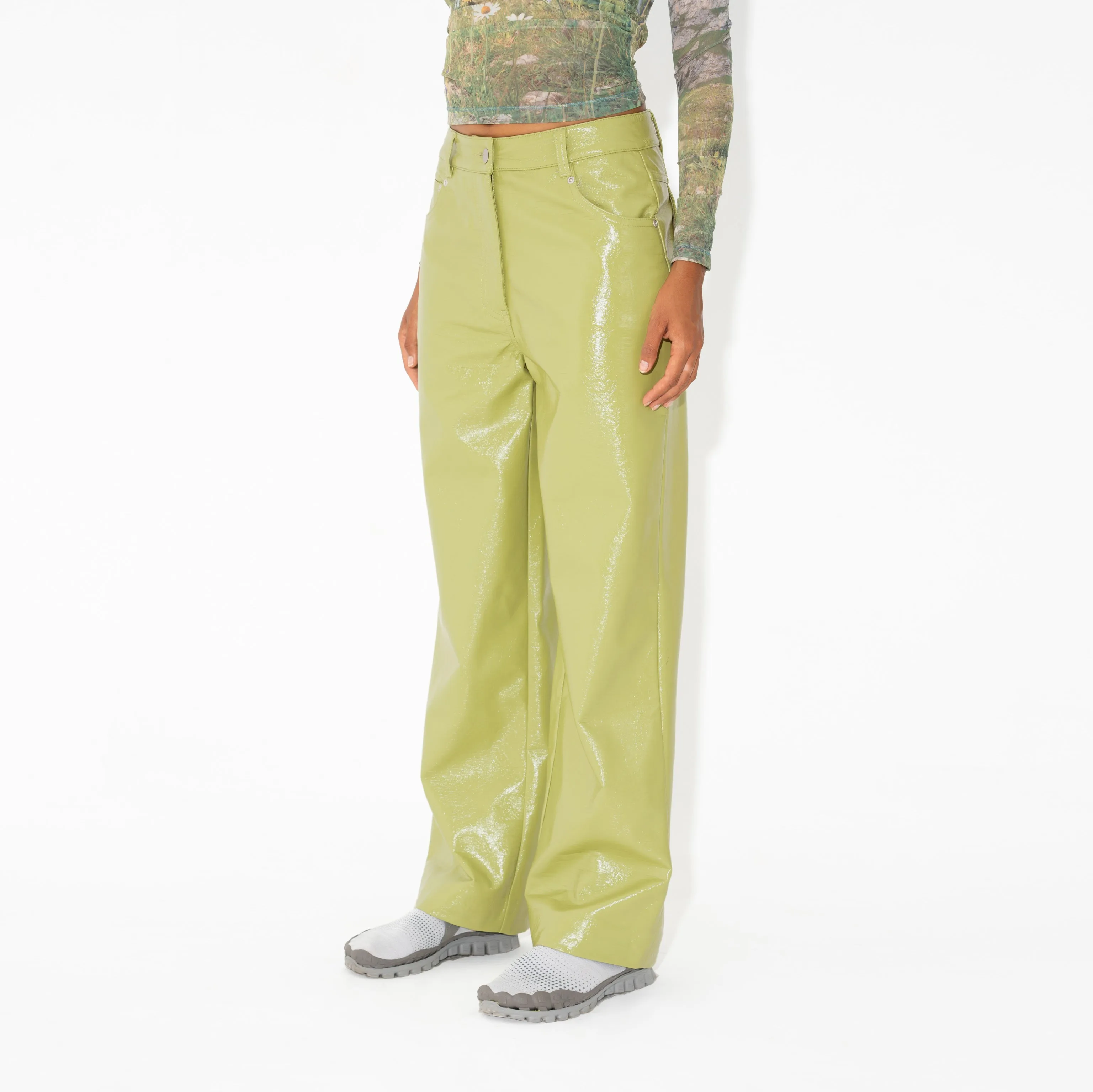 MID-RISE WAX PANT in Granny Smith sold by Arthur Apparel product image thumbnail 3