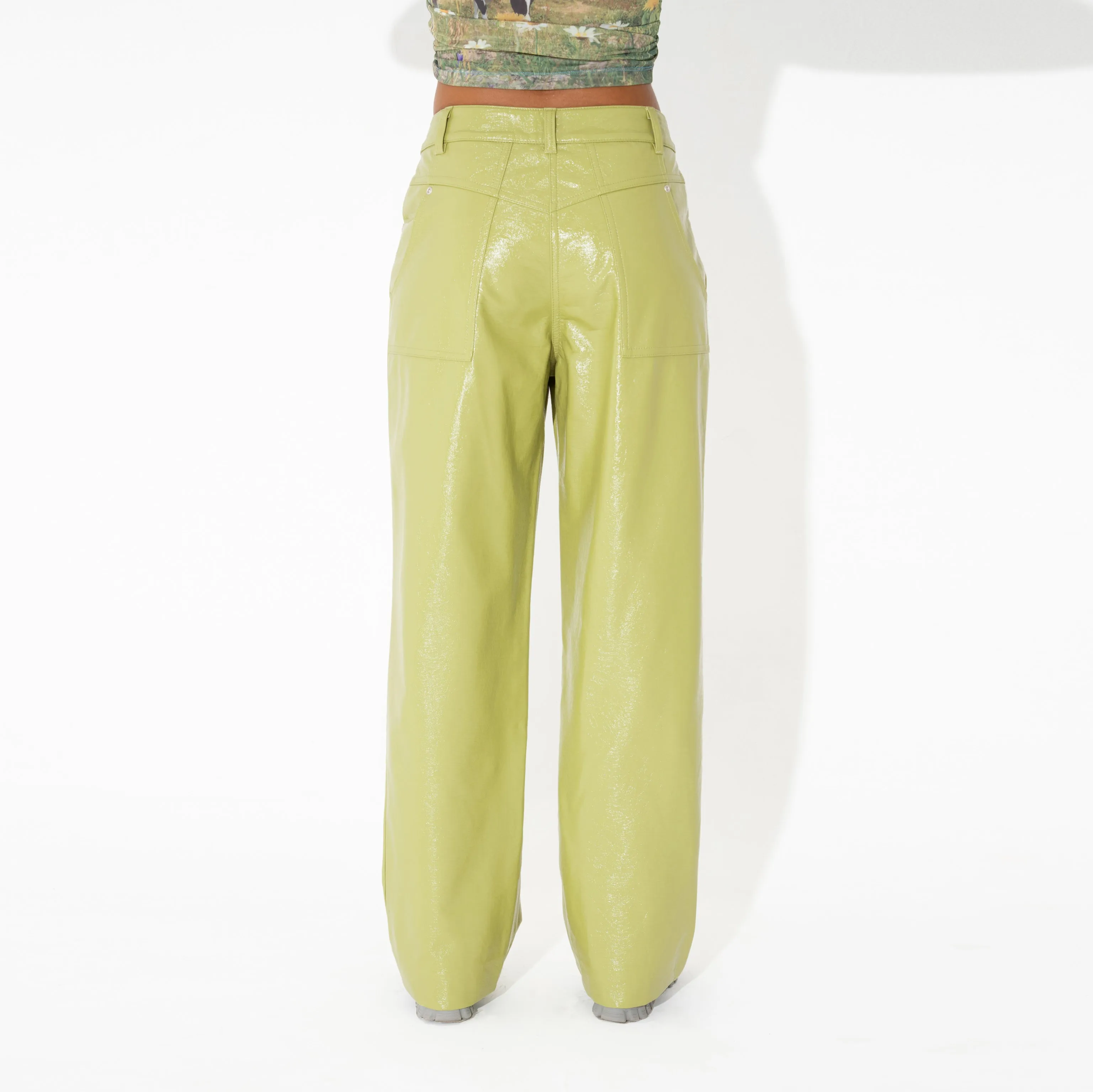 MID-RISE WAX PANT in Granny Smith sold by Arthur Apparel product image thumbnail 4