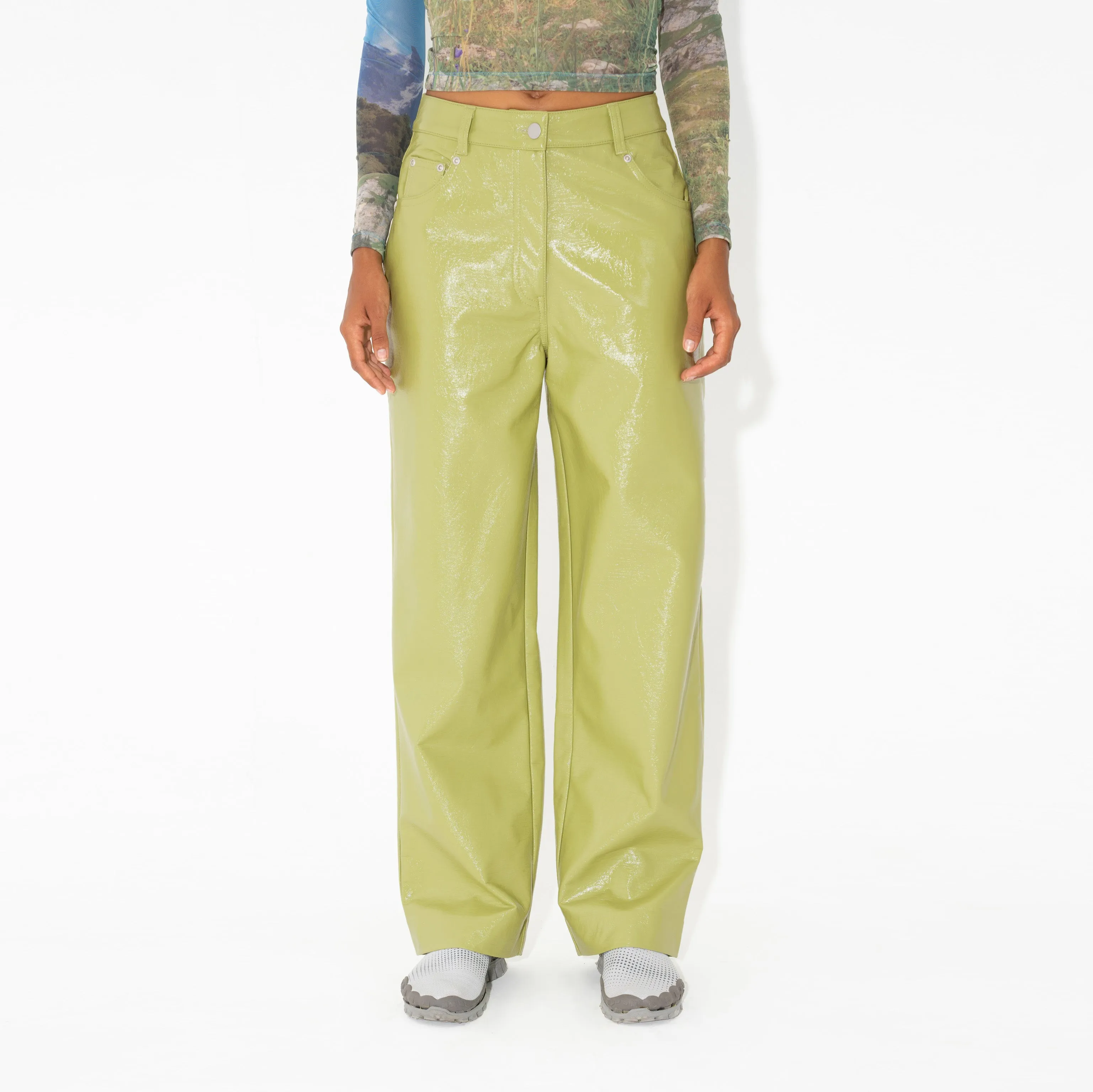 MID-RISE WAX PANT in Granny Smith sold by Arthur Apparel product image thumbnail 2