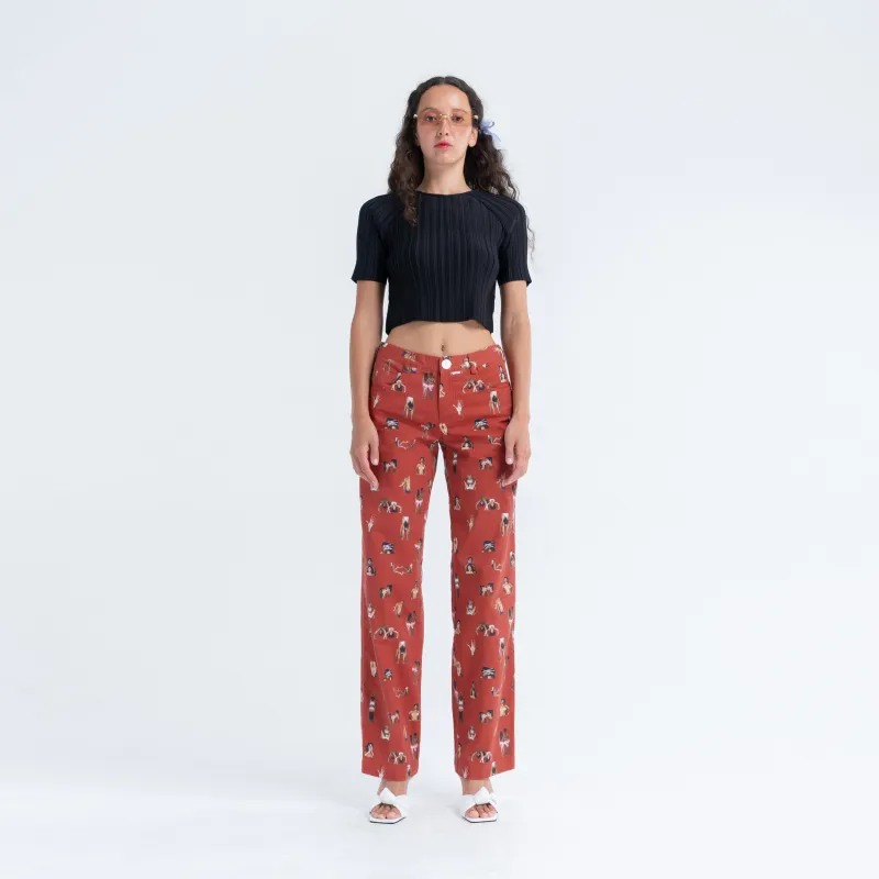 Twill Slouch Trousers in Together Forever sold by Arthur Apparel