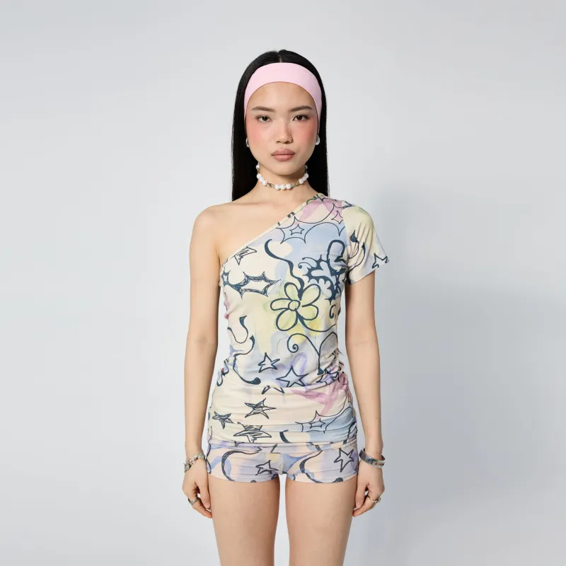 Asymmetric Tee in Fantasy sold by Arthur Apparel