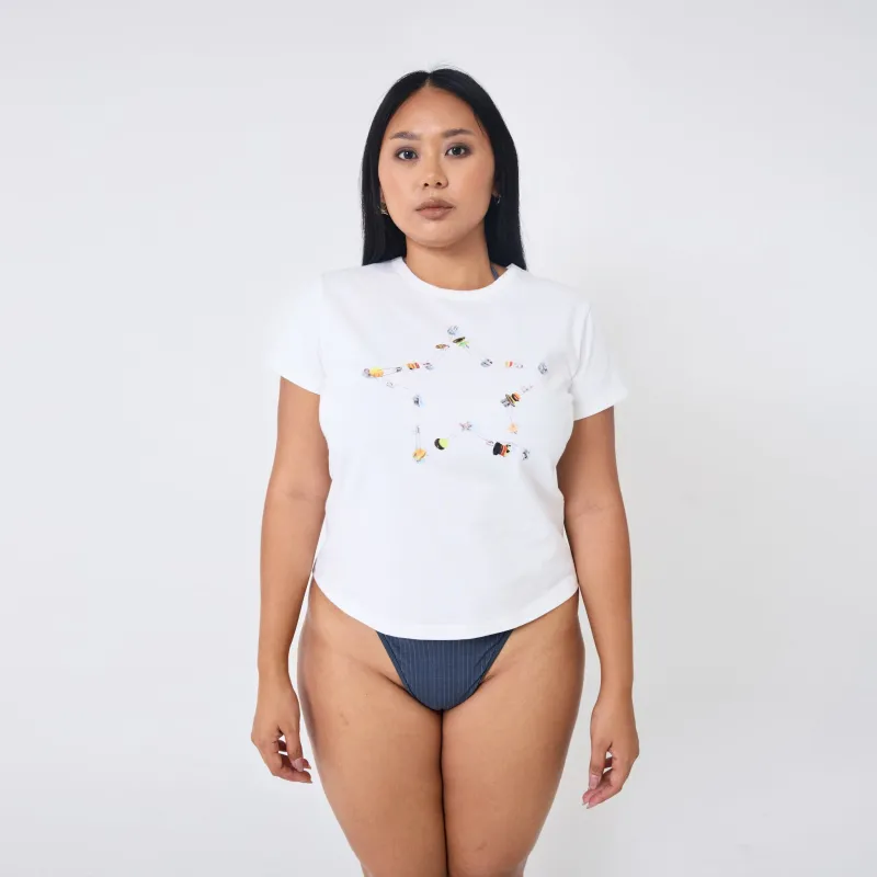 Standard T-shirt in White Star made by Arthur Apparel