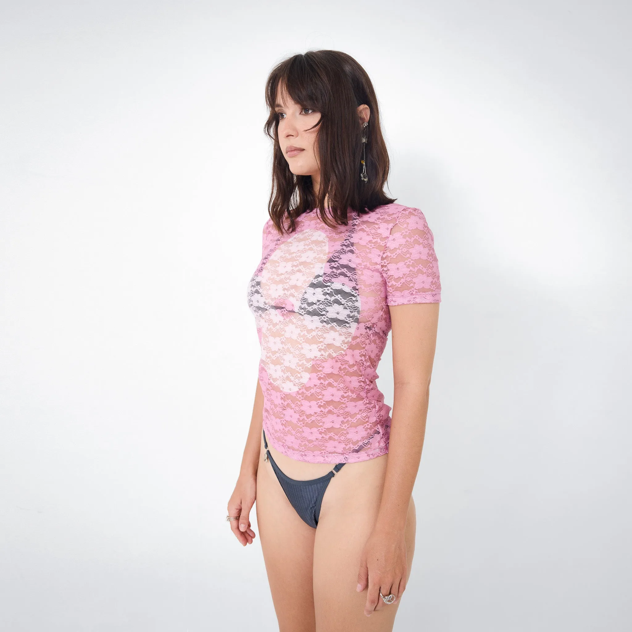 Lace Tee in Rosé sold by Arthur Apparel product image thumbnail 3