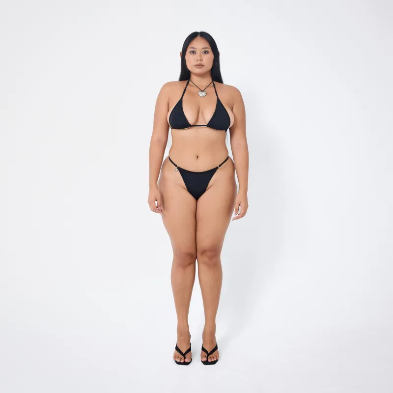 Mini Bikini Bottom in Black made by Arthur Apparel