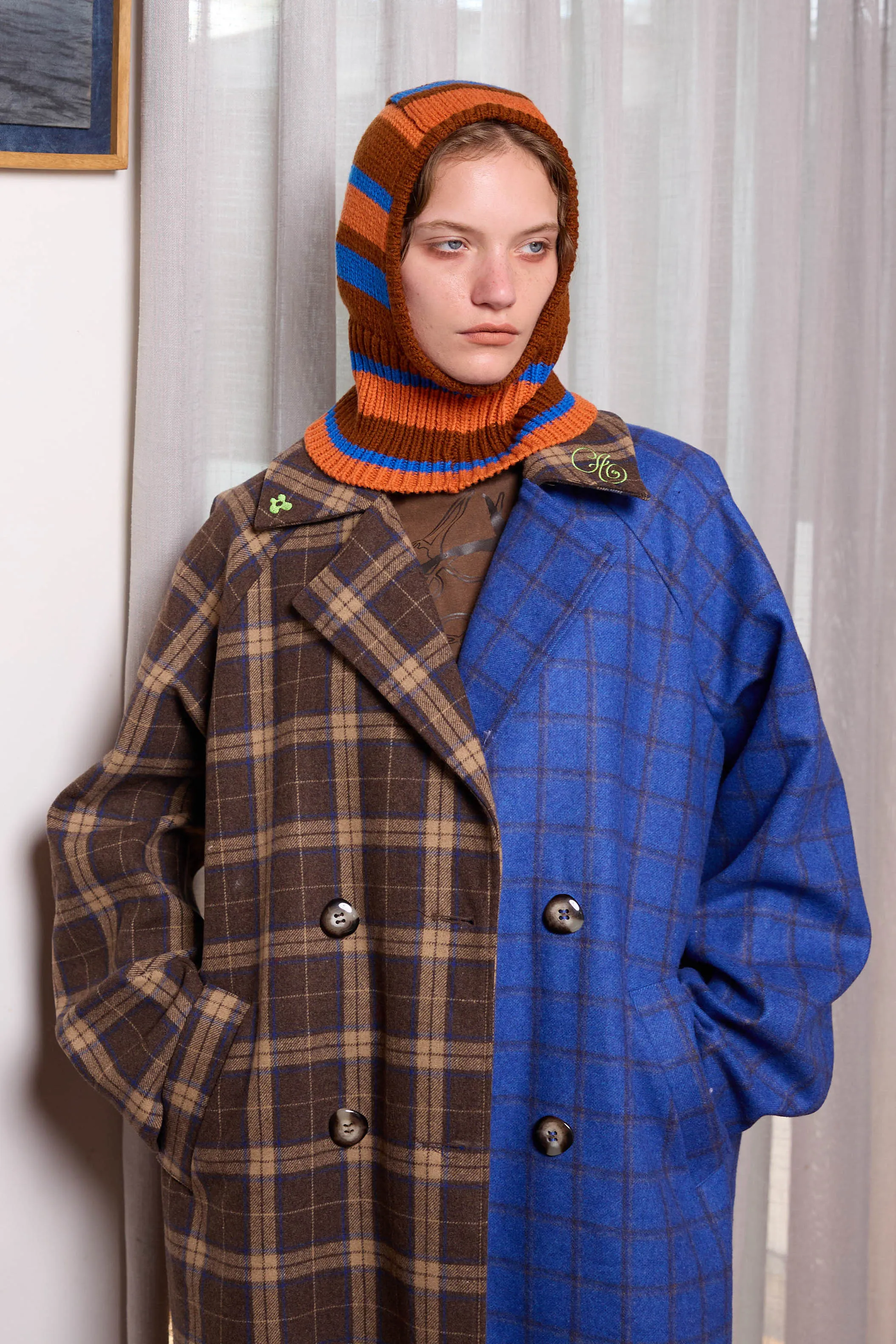 Double Breasted Blanket Coat in Cobalt sold by Arthur Apparel product image thumbnail 2