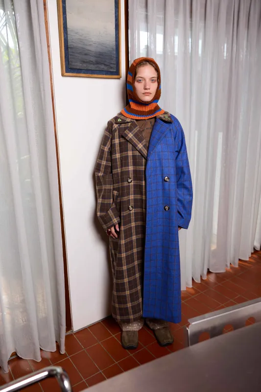 Double Breasted Blanket Coat in Cobalt made by Arthur Apparel