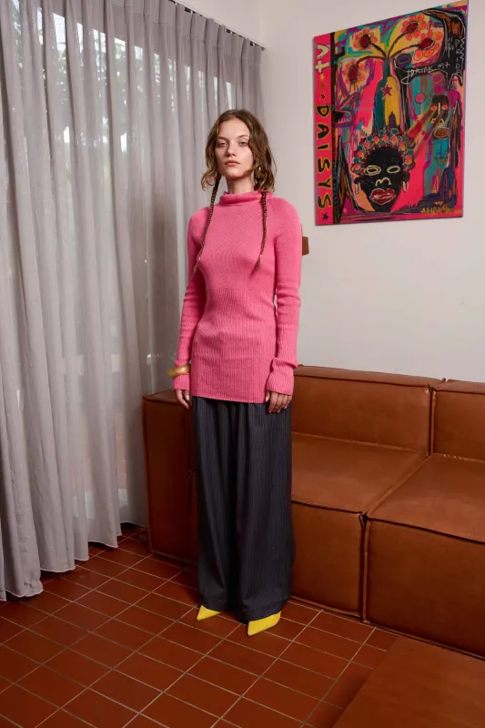 Hooded Skivvy in Pigment Pink made by Arthur Apparel