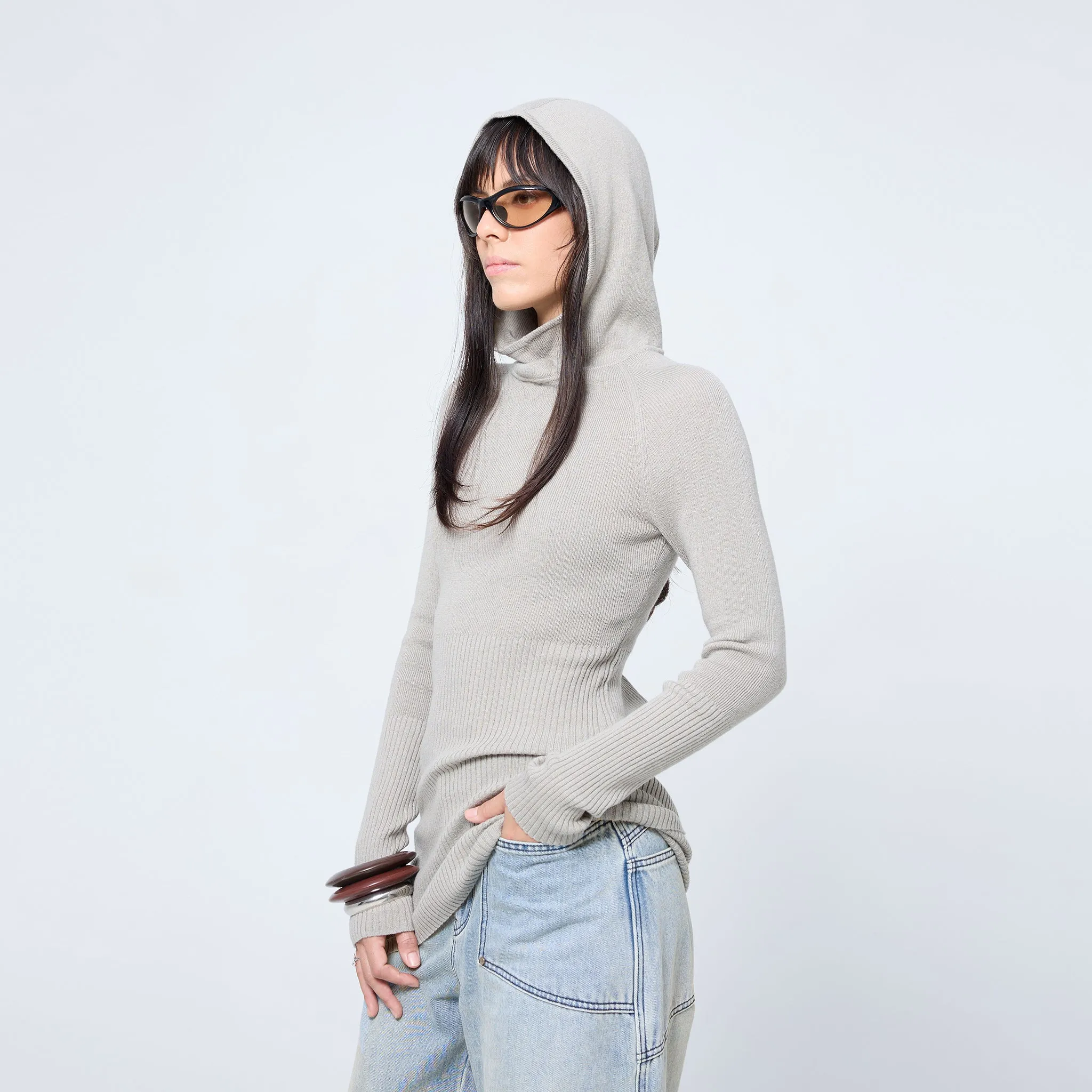 Hooded Skivvy in Plaster sold by Arthur Apparel product image thumbnail 5