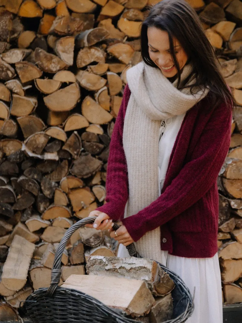 Ultra miękki sweter Yasumi z wełną jagnięcą, Merlot sold by JOYINME product image thumbnail 4