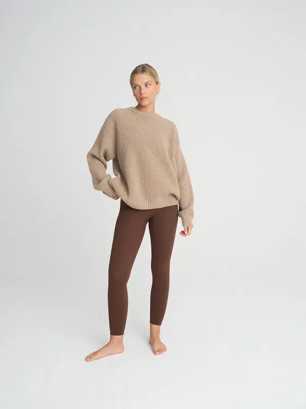 Legginsy do jogi 7/8, Oneness, ease™, Chocolate Brown sold by JOYINME