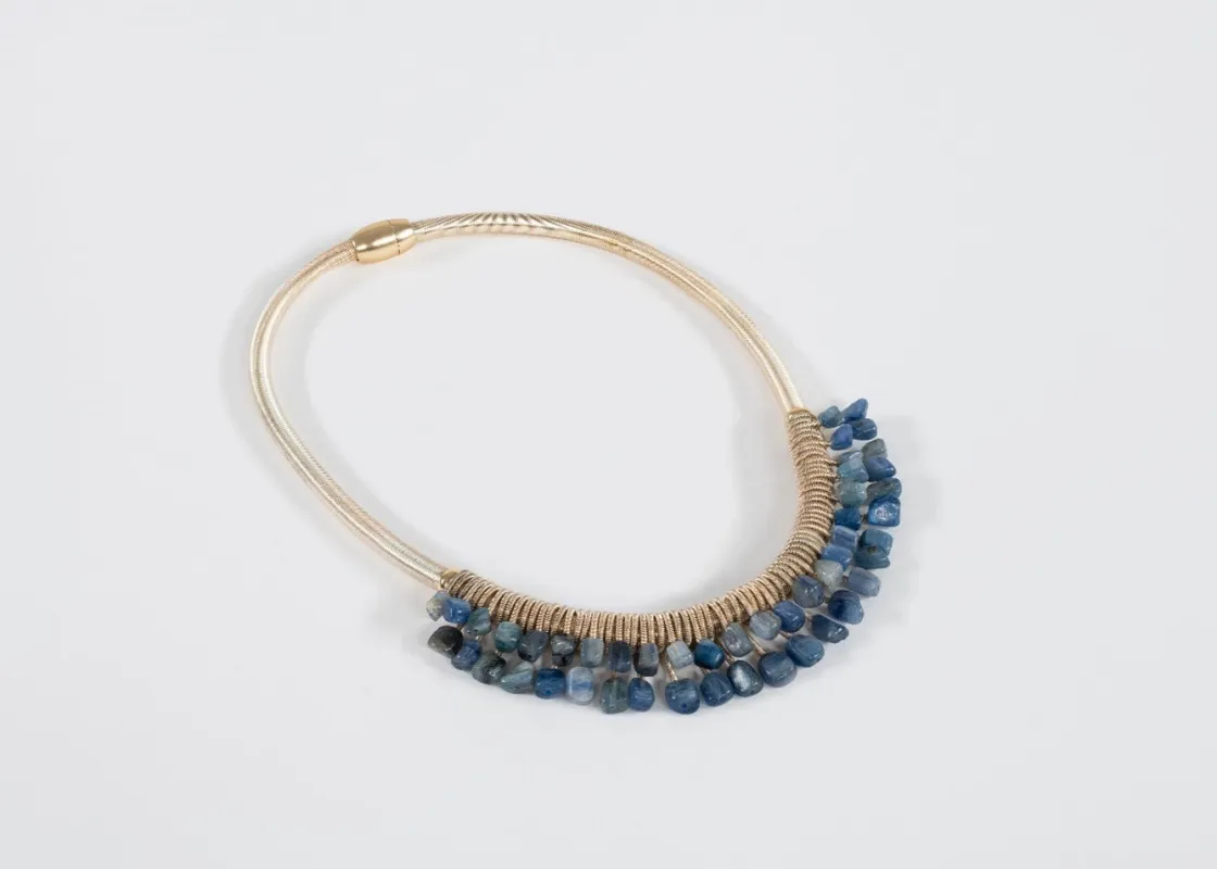 Piano Wire with Kyanite Necklace sold by Museum of Musical Instruments