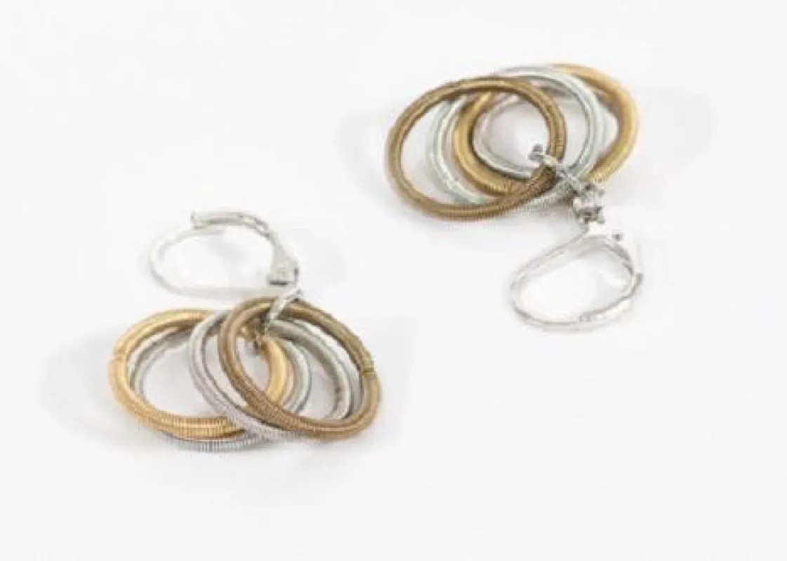 Piano Wire Dangle Earrings made by Museum of Musical Instruments