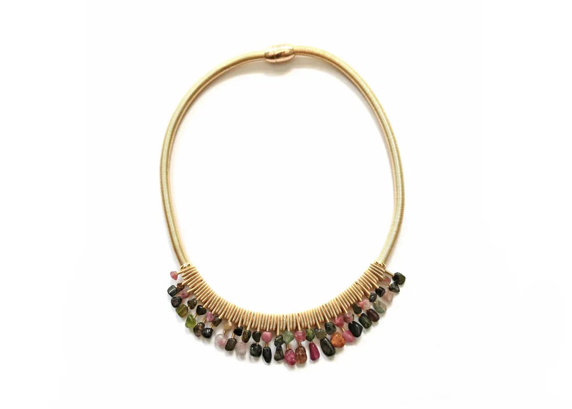 Piano Wire with Tourmaline Necklace made by Museum of Musical Instruments