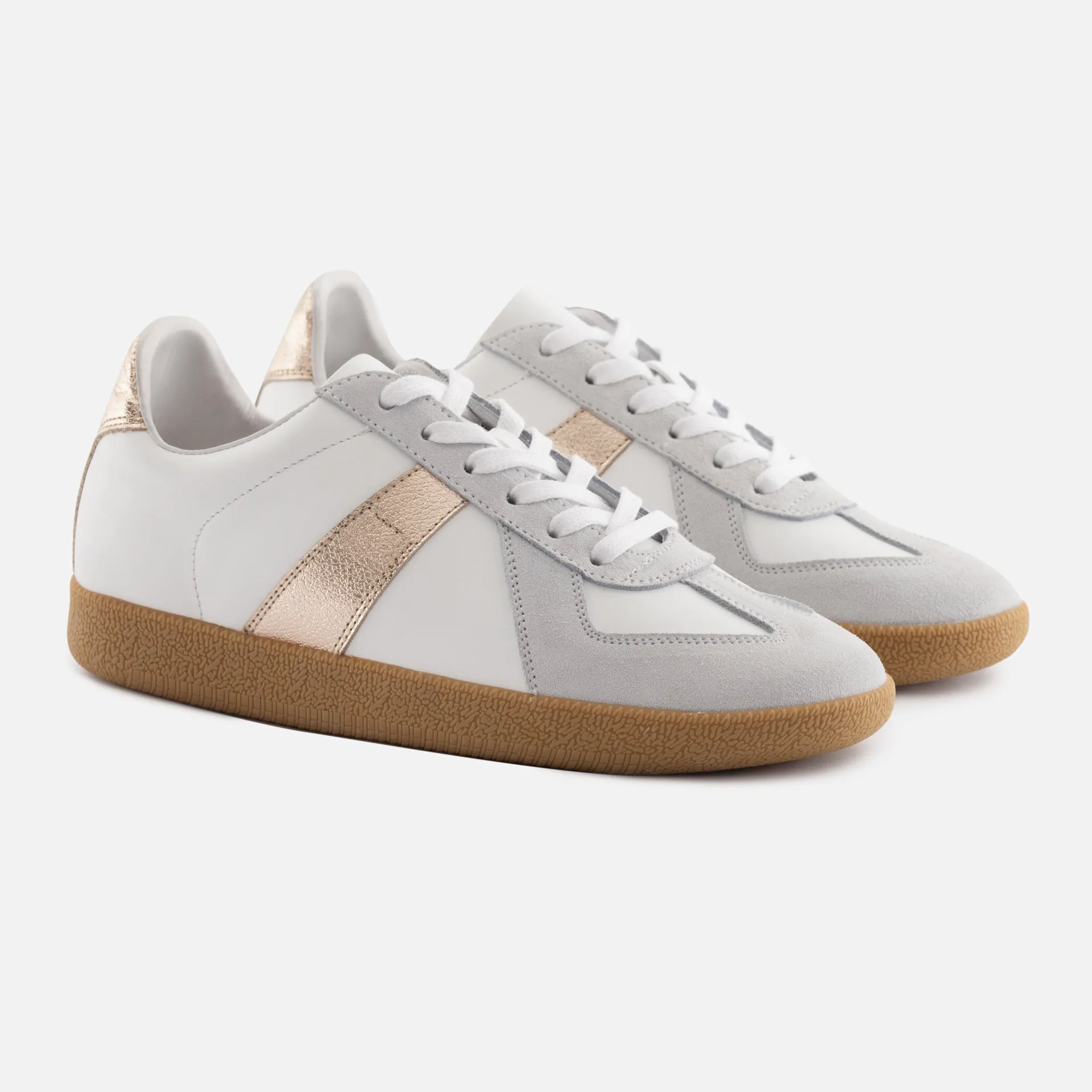 Morgen Trainers - Metallic Leather & Suede - Women's sold by Beckett Simonon