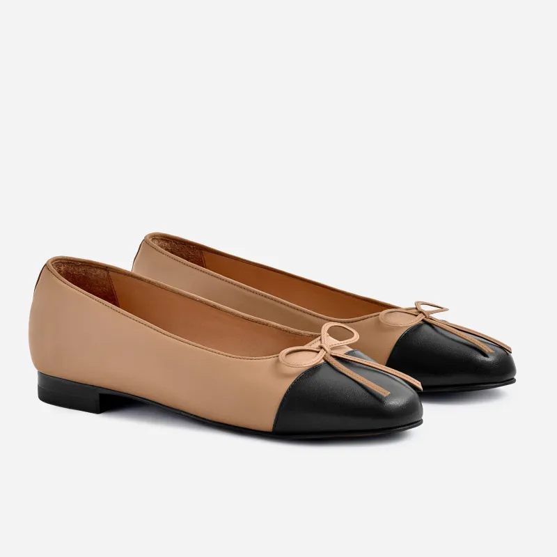 Mona Cap Toe Flats - Full Grain Leather - Women's made by Beckett Simonon
