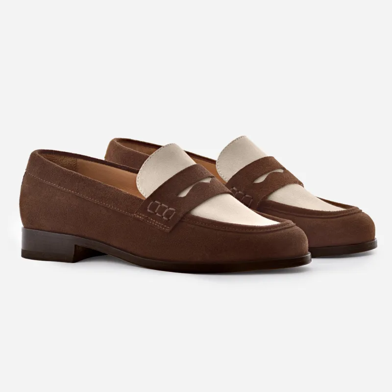 Camille Penny Loafers - Water Repellent Suede - Women's made by Beckett Simonon