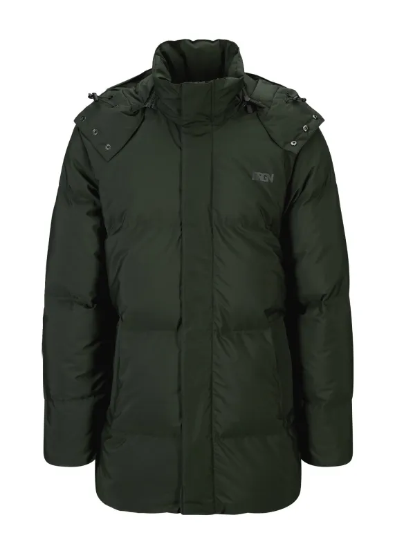 Snørokk mens down puffer - Rosin Dark Green made by brgn