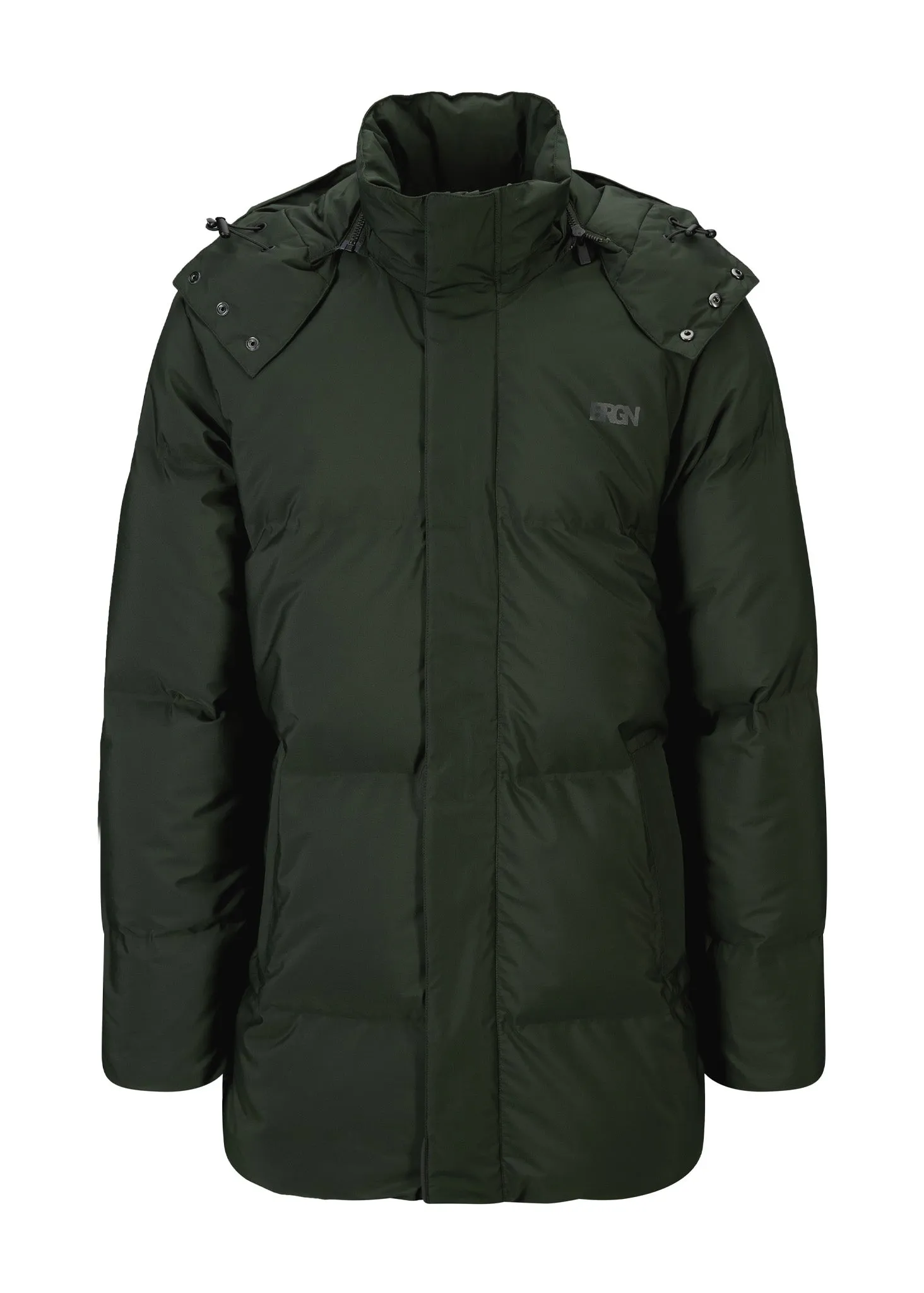 Snørokk mens down puffer - Rosin Dark Green sold by brgn