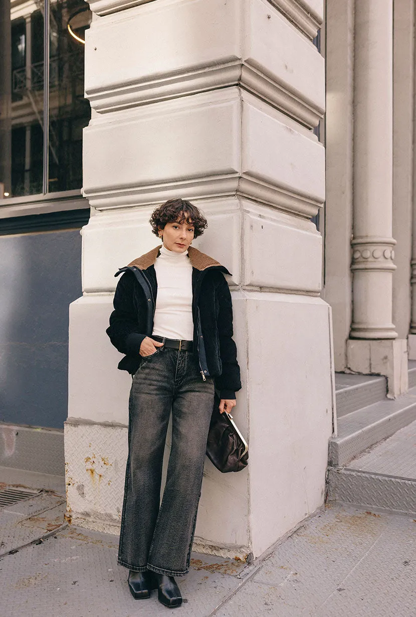 Carter Corduroy Down Jacket - Black sold by Etela Petite product image thumbnail 5