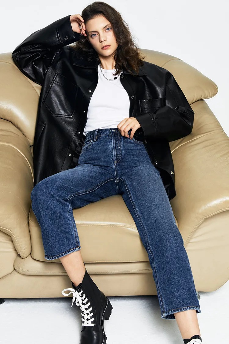 Manhattan High Rise Straight Ankle Jeans sold by Etela Petite product image thumbnail 5