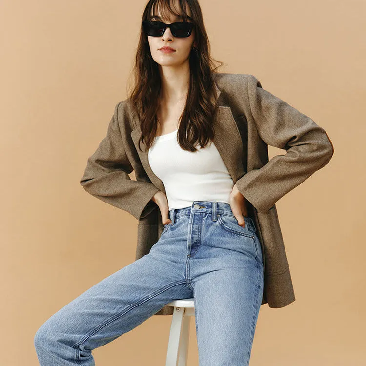 Manhattan High Rise Straight Ankle Jeans sold by Etela Petite product image thumbnail 3