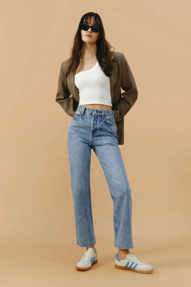 Manhattan High Rise Straight Ankle Jeans sold by Etela Petite