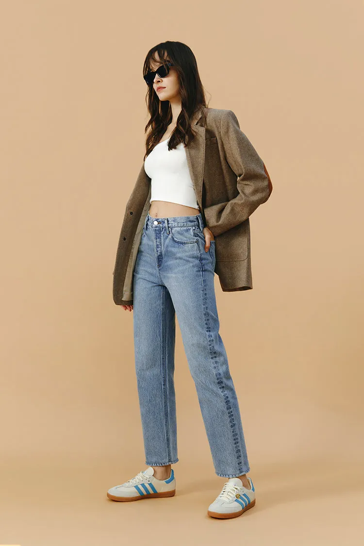 Manhattan High Rise Straight Ankle Jeans sold by Etela Petite product image thumbnail 5