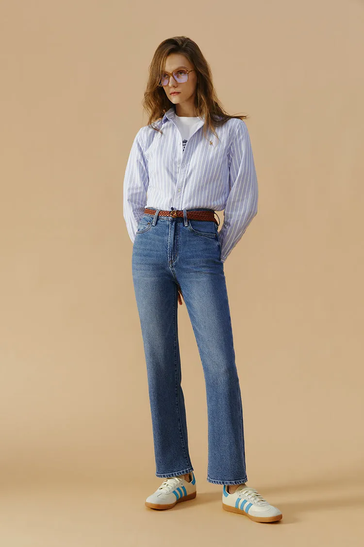 Chelsea High Rise Straight Crop Jeans sold by Etela Petite