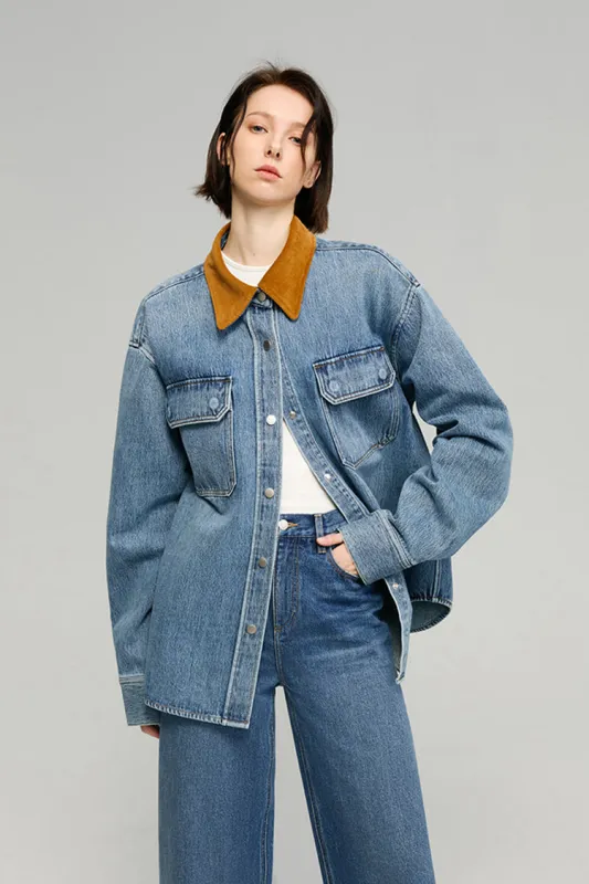 California Sunset Denim Shirt sold by Etela Petite