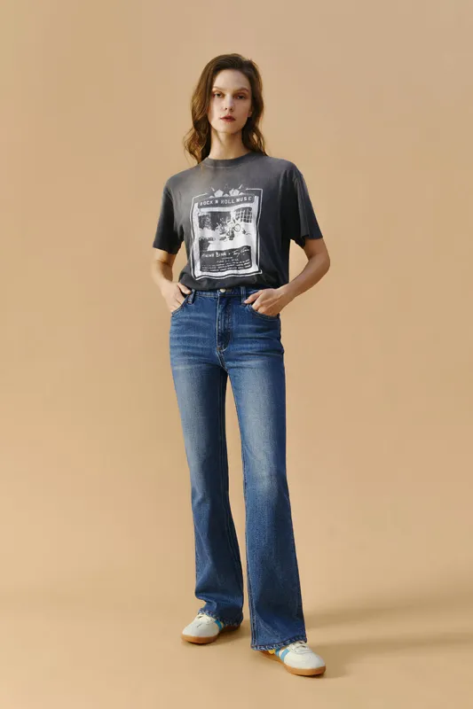 Barbara High Rise Bootcut Jeans sold by Etela Petite