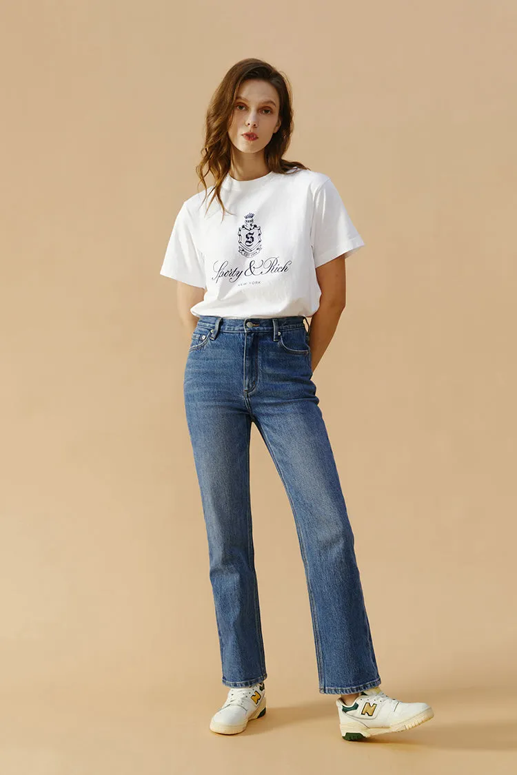 Activity Grrrl High Rise Kick Crop Jeans sold by Etela Petite