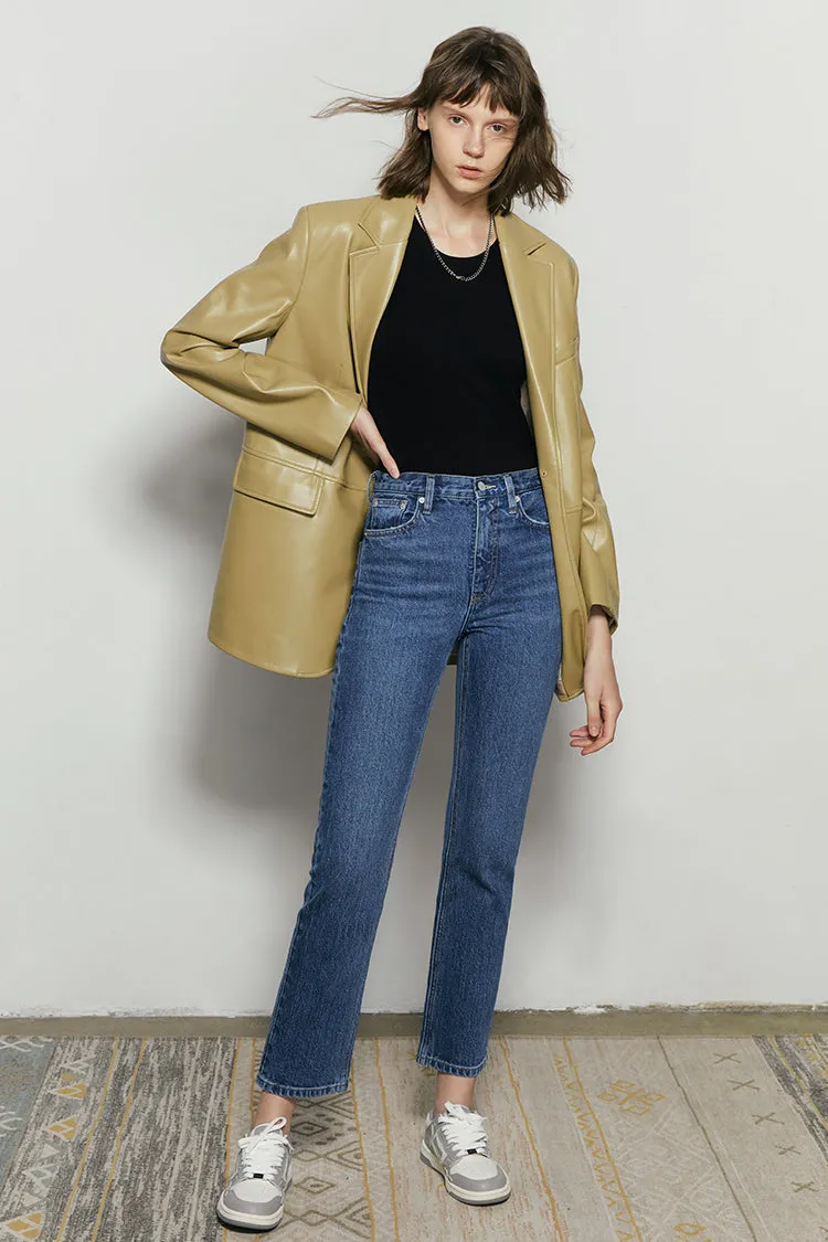 Activity Grrrl High Rise Kick Crop Jeans sold by Etela Petite