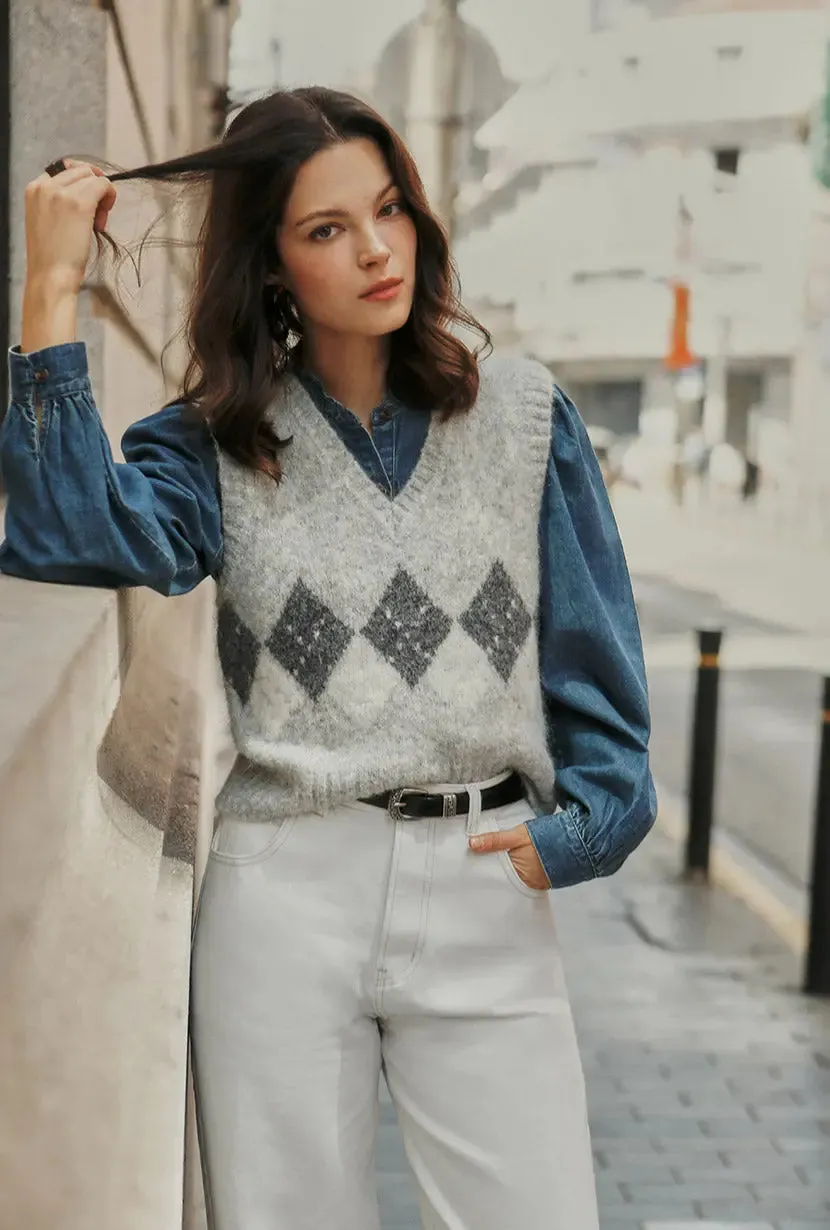 Danica Knitted Alpaca Vest - Gray sold by Etela Petite product image thumbnail 4