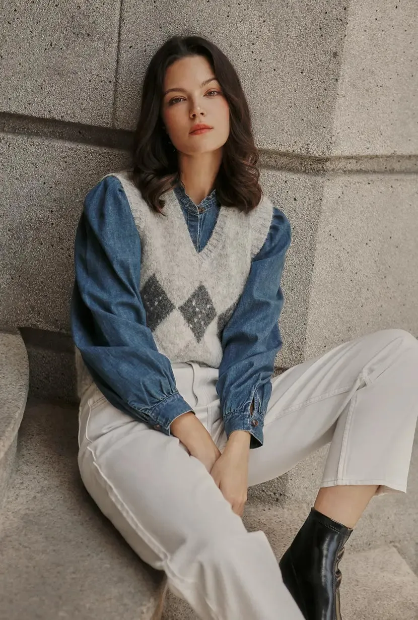 Danica Knitted Alpaca Vest - Gray sold by Etela Petite product image thumbnail 5