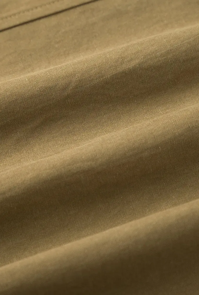 Brenda Cotton Blend Shirt - Olive Brown sold by Etela Petite product image thumbnail 2