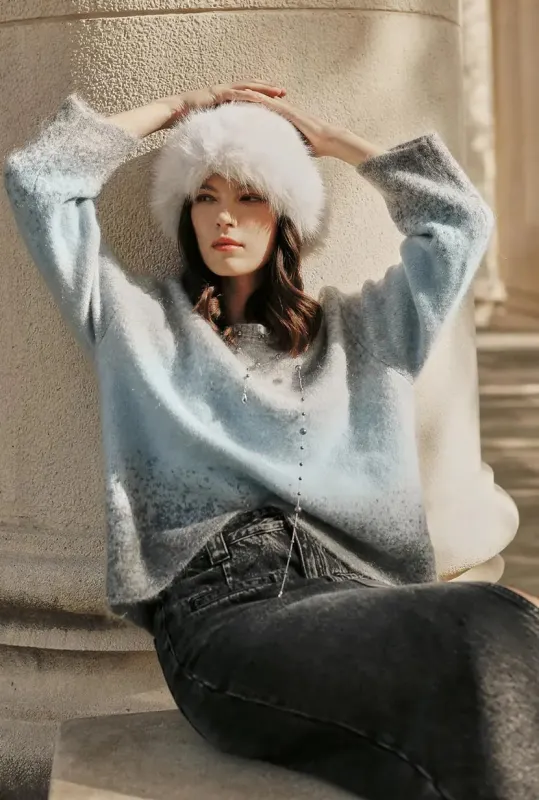 Petite Dale Mohair Sweater - Blue sold by Etela Petite