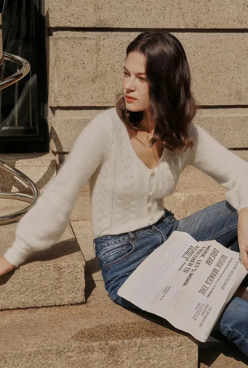 Carissa Mohair Cardigan - Ivory sold by Etela Petite product image thumbnail 5