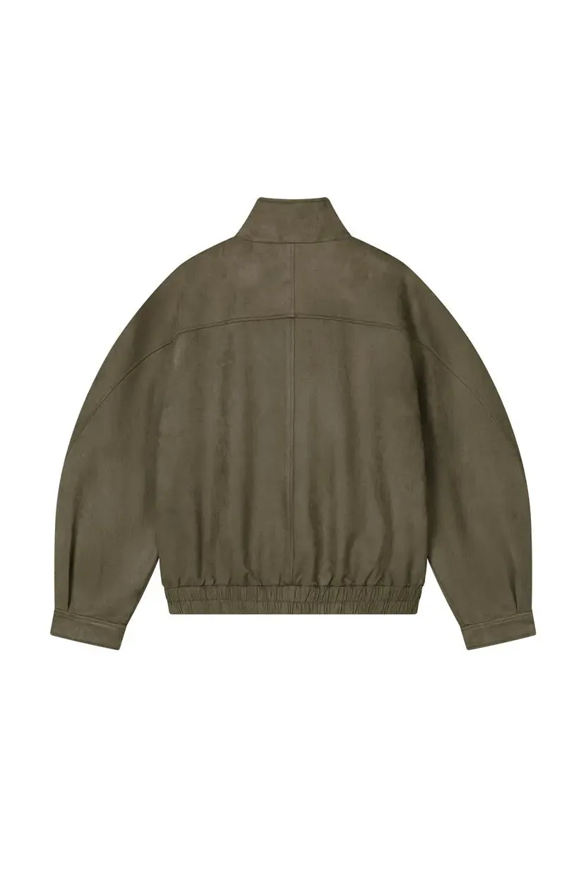 Ashley Oversized Suede Jacket - Kahki Green sold by Etela Petite product image thumbnail 4