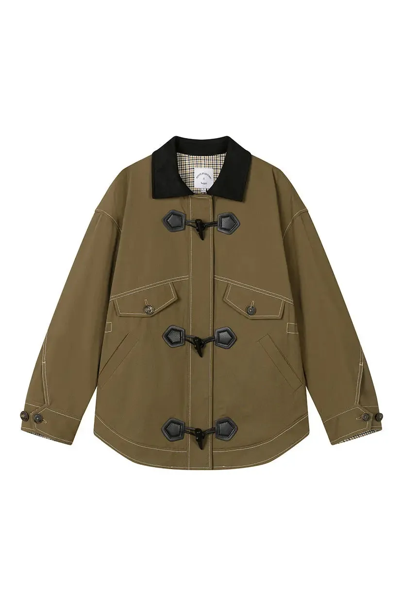 Bryce Cotton Barn Jacket - Olive Brown sold by Etela Petite product image thumbnail 5
