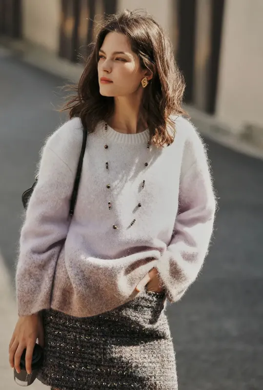 Petite Dale Mohair Sweater - Ombre Plum sold by Etela Petite